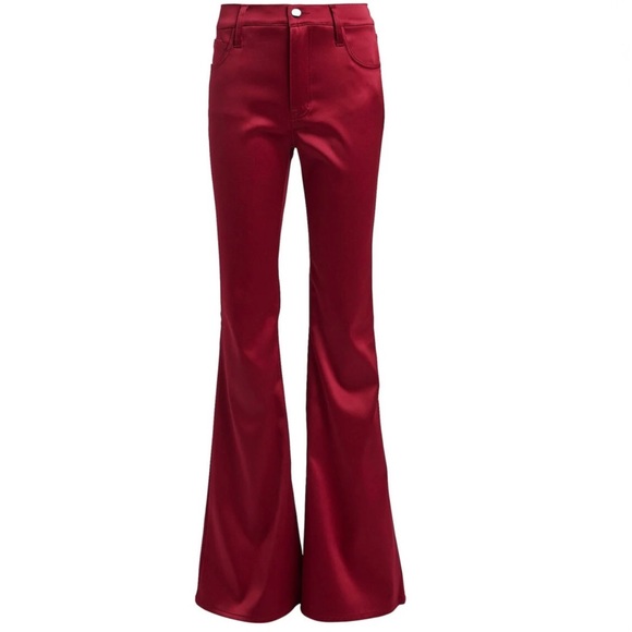 NEW J BRAND FLARED SATIN PANTS - Picture 8 of 9